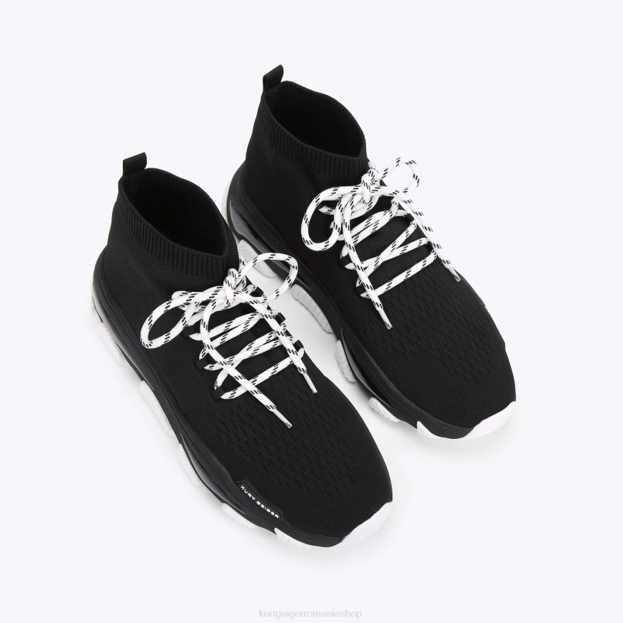 bărbați alb negru Kurt Geiger dantela londra lettie knit N02B610 | încălțăminte