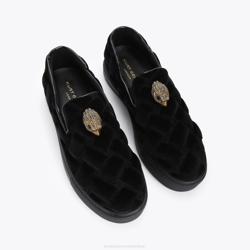 bărbați negru Kurt Geiger london laney matlasat slip on N02B608 | încălțăminte