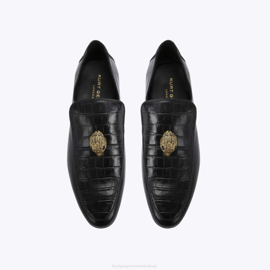 bărbați negru Kurt Geiger london hugh eagle croc N02B627 | încălțăminte