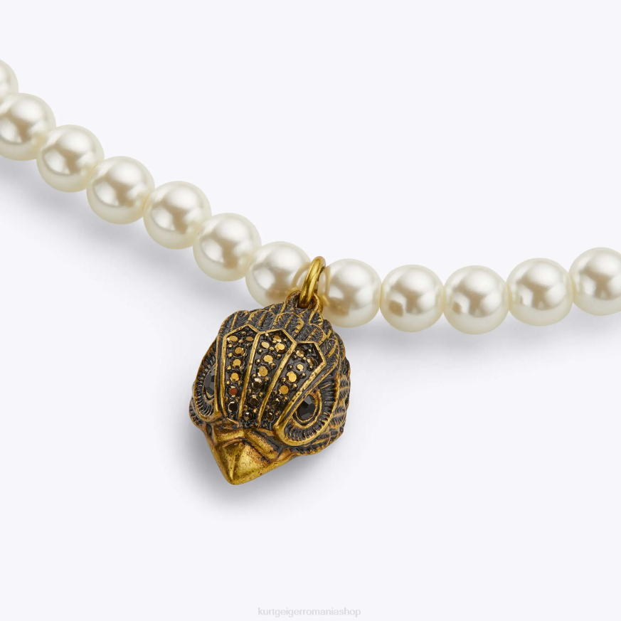 femei alb Kurt Geiger colier de perle london egle N02B570 | accesorii