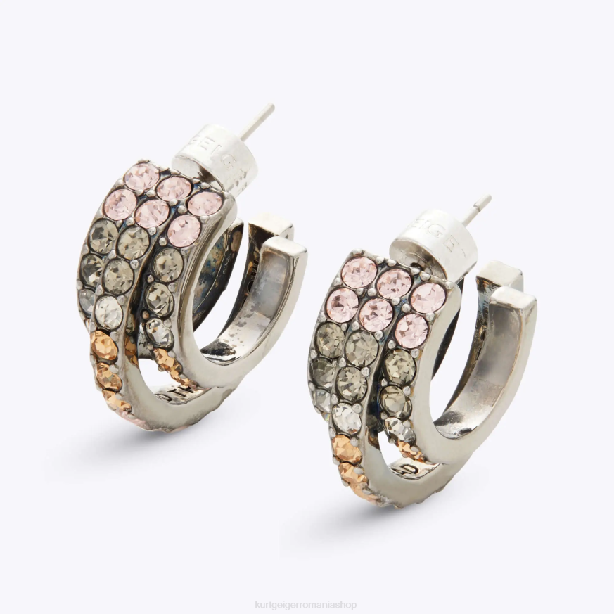 femei combinație de metal Kurt Geiger london rainbow triple hoops N02B206 | accesorii