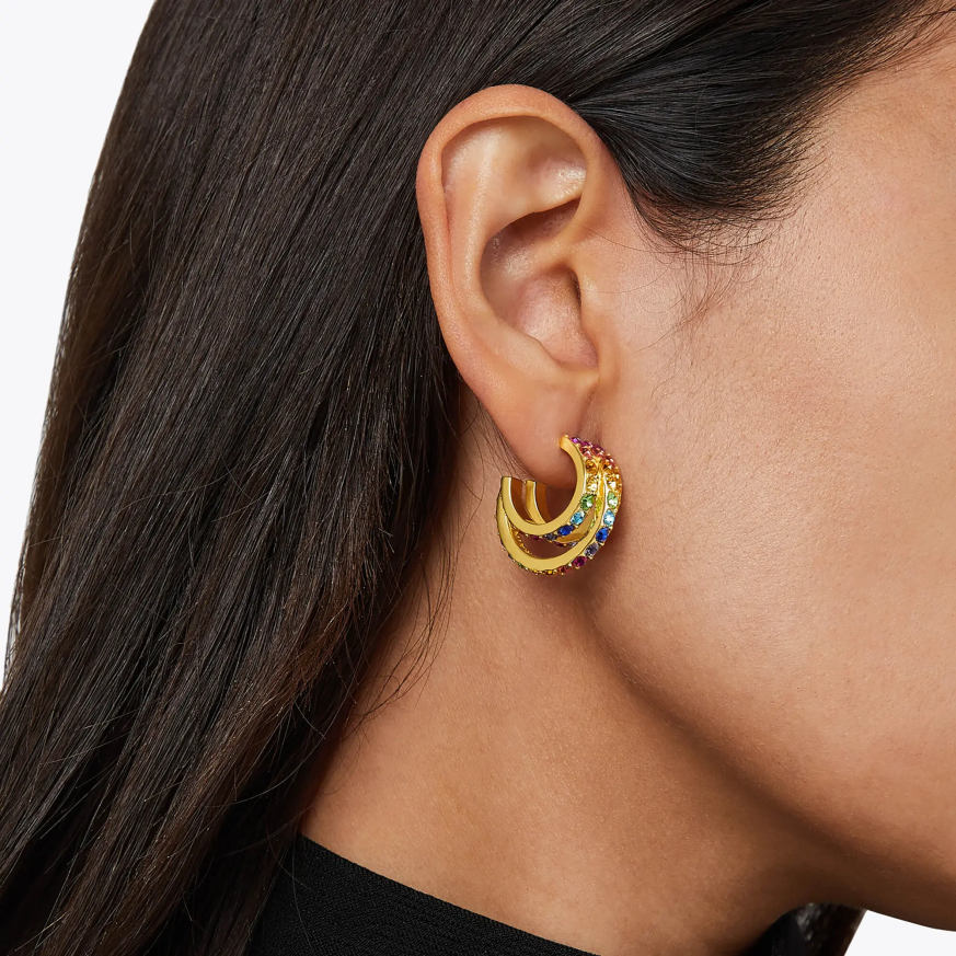 femei multi/altele Kurt Geiger london rainbow triple hoops N02B177 | accesorii