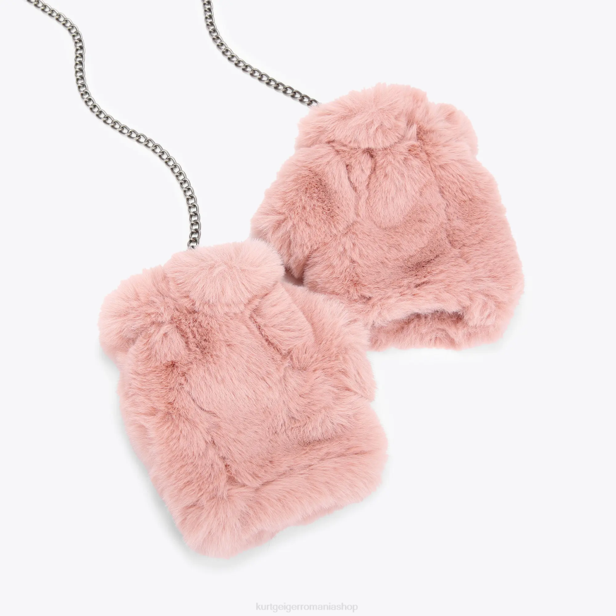 femei roz Kurt Geiger mănuși fără degete de mac de Londra N02B509 | accesorii