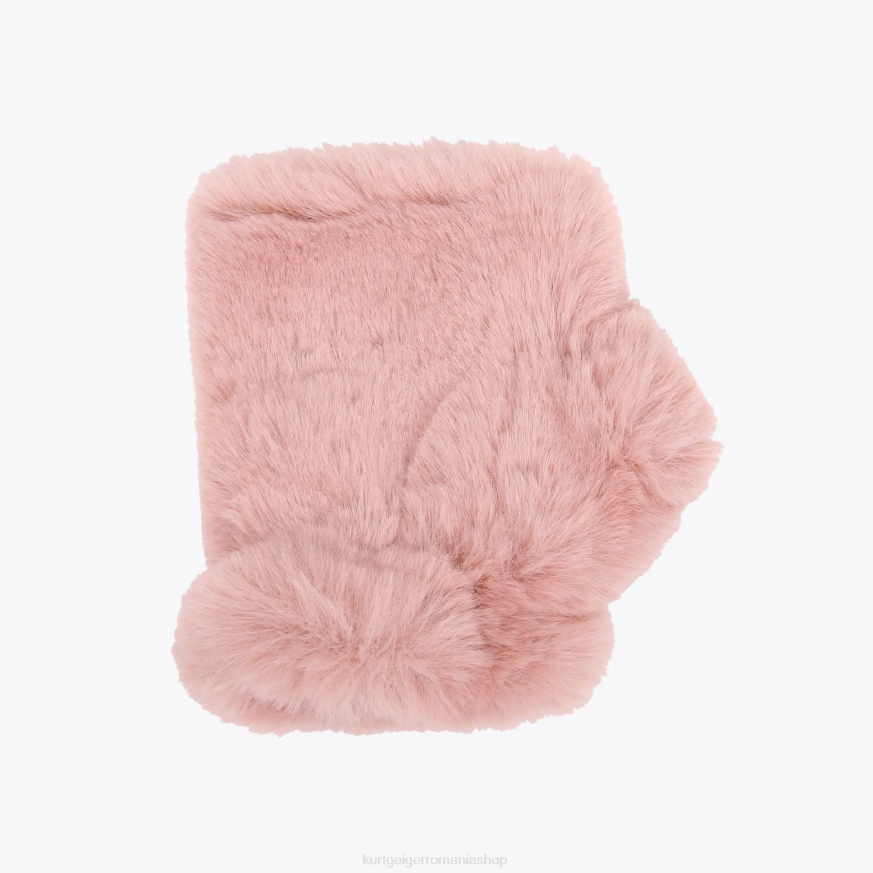femei roz Kurt Geiger mănuși fără degete de mac de Londra N02B509 | accesorii
