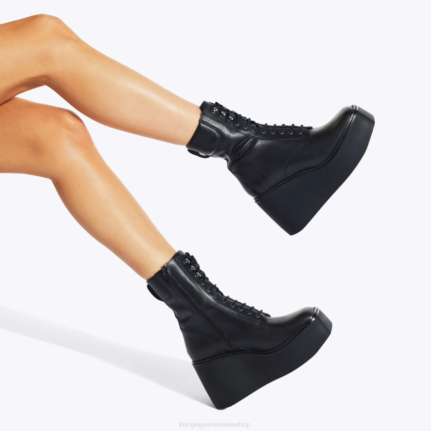 femei negru Kurt Geiger cizme cu șireturi majestuoase din Londra N02B662 | încălțăminte