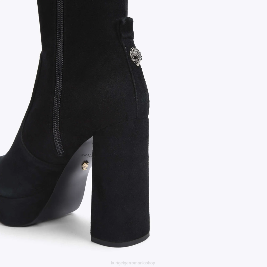 femei negru Kurt Geiger cizme peste genunchi platforma london Pierra N02B414 | încălțăminte