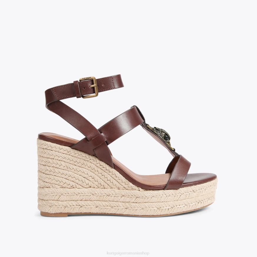 femei maro Kurt Geiger espadrile london hampton t bar N02B426 | încălțăminte