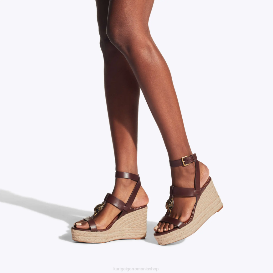 femei maro Kurt Geiger espadrile london hampton t bar N02B426 | încălțăminte