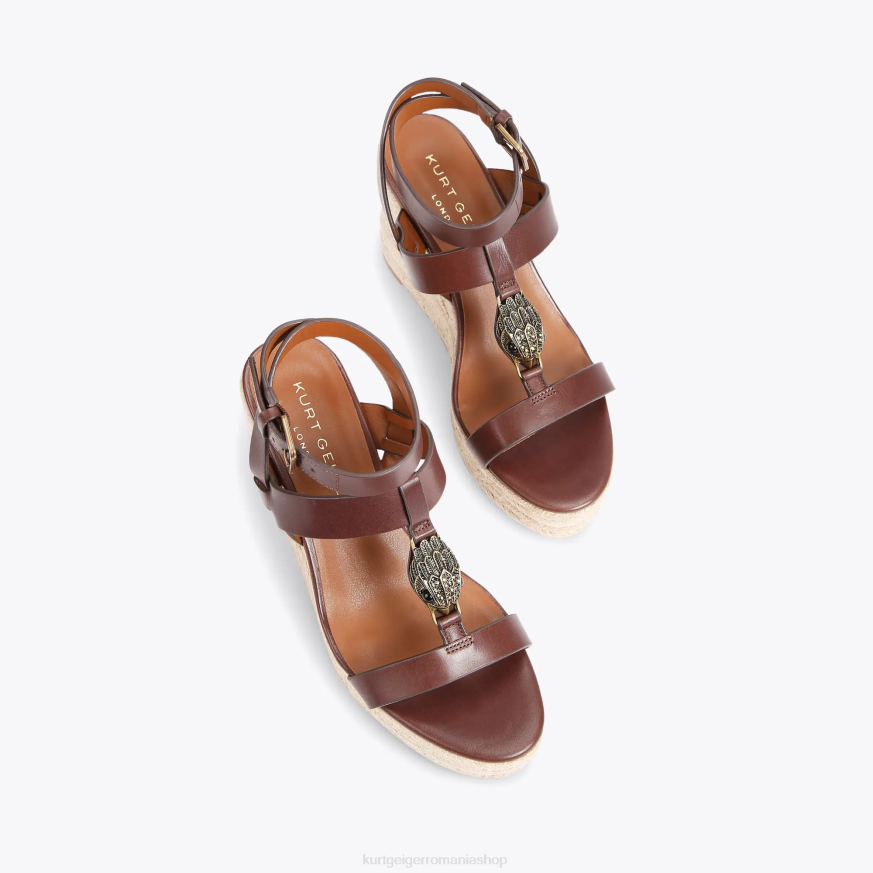 femei maro Kurt Geiger espadrile london hampton t bar N02B426 | încălțăminte