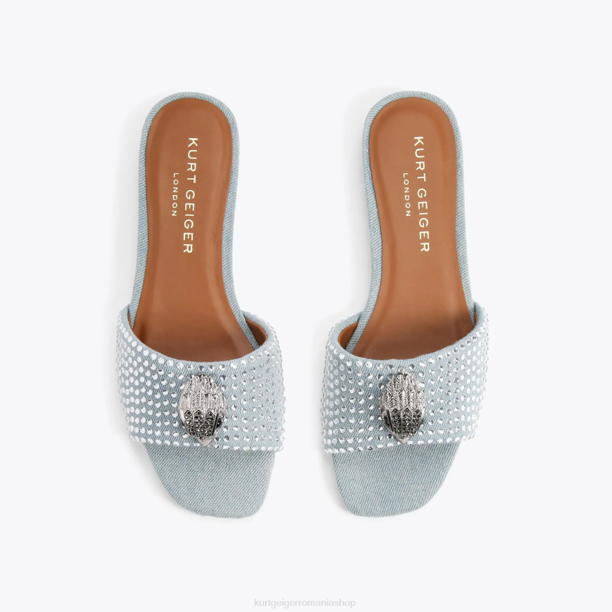 femei albastru altul Kurt Geiger sandale plate london kensington N02B349 | încălțăminte