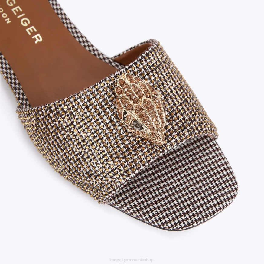 femei bej Kurt Geiger sandale plate london kensington N02B351 | încălțăminte