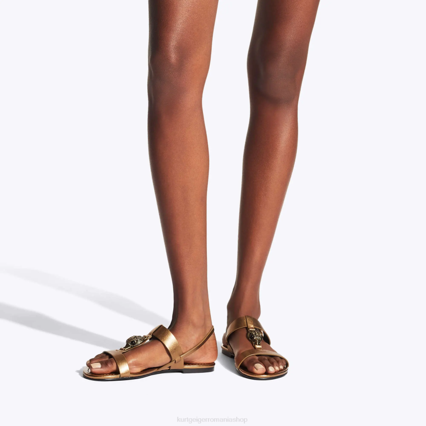 femei bronz Kurt Geiger sandale plate london hampton N02B430 | încălțăminte