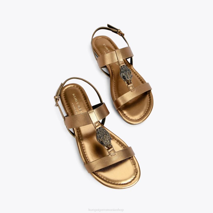 femei bronz Kurt Geiger sandale plate london hampton N02B430 | încălțăminte