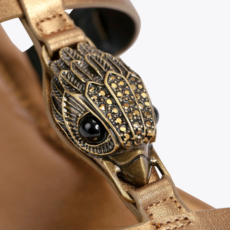 femei bronz Kurt Geiger sandale plate london hampton N02B430 | încălțăminte