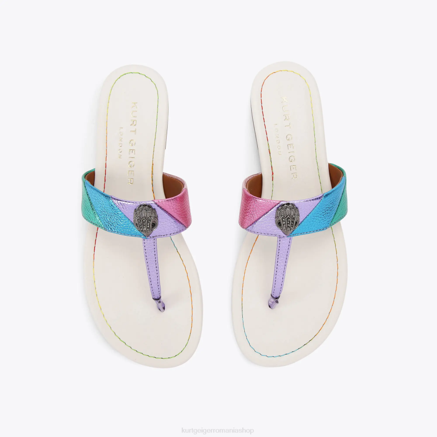 femei combinație de metal Kurt Geiger sandale london kensington t-bar N02B228 | încălțăminte