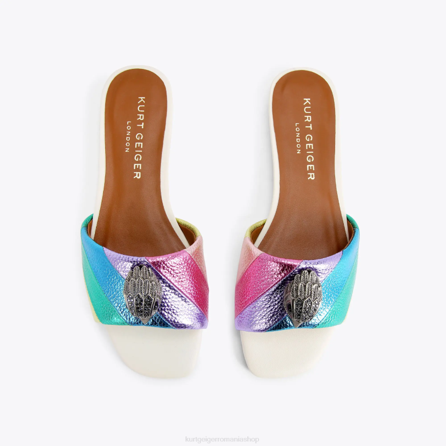 femei combinație de metal Kurt Geiger sandale plate london kensington N02B225 | încălțăminte