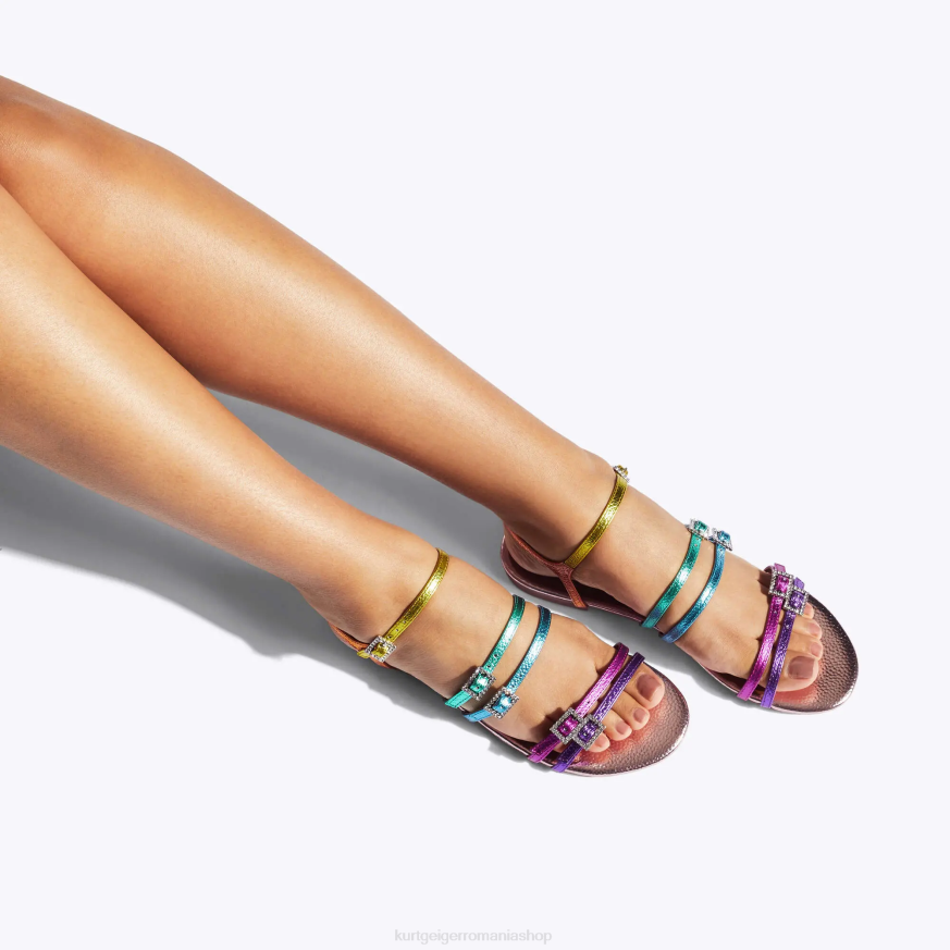 femei multi/altele Kurt Geiger sandale plate london pierra N02B224 | încălțăminte