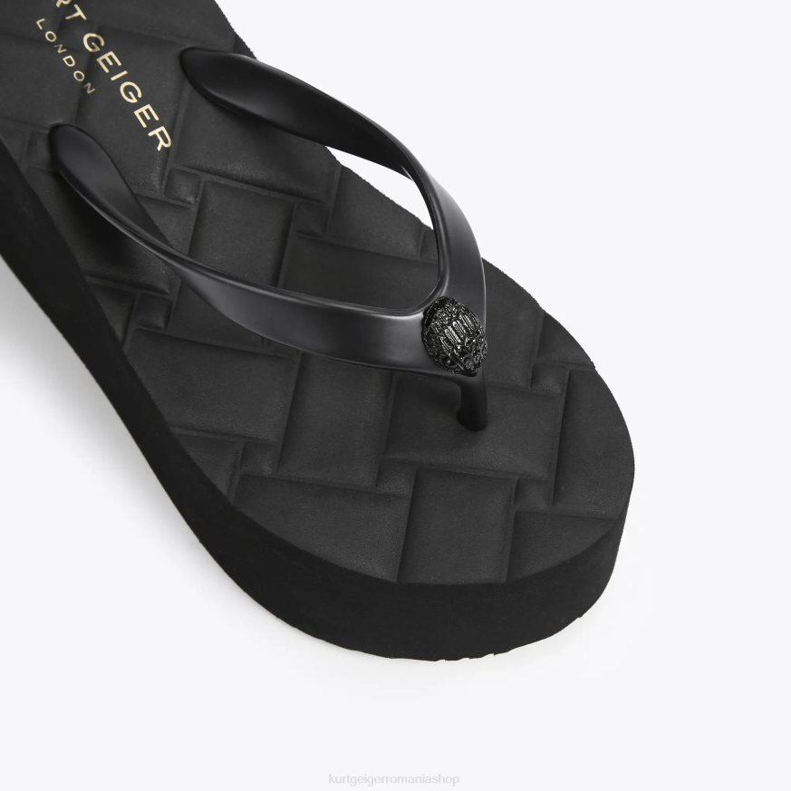 femei negru Kurt Geiger londra kensington flipflop wedge N02B434 | încălțăminte