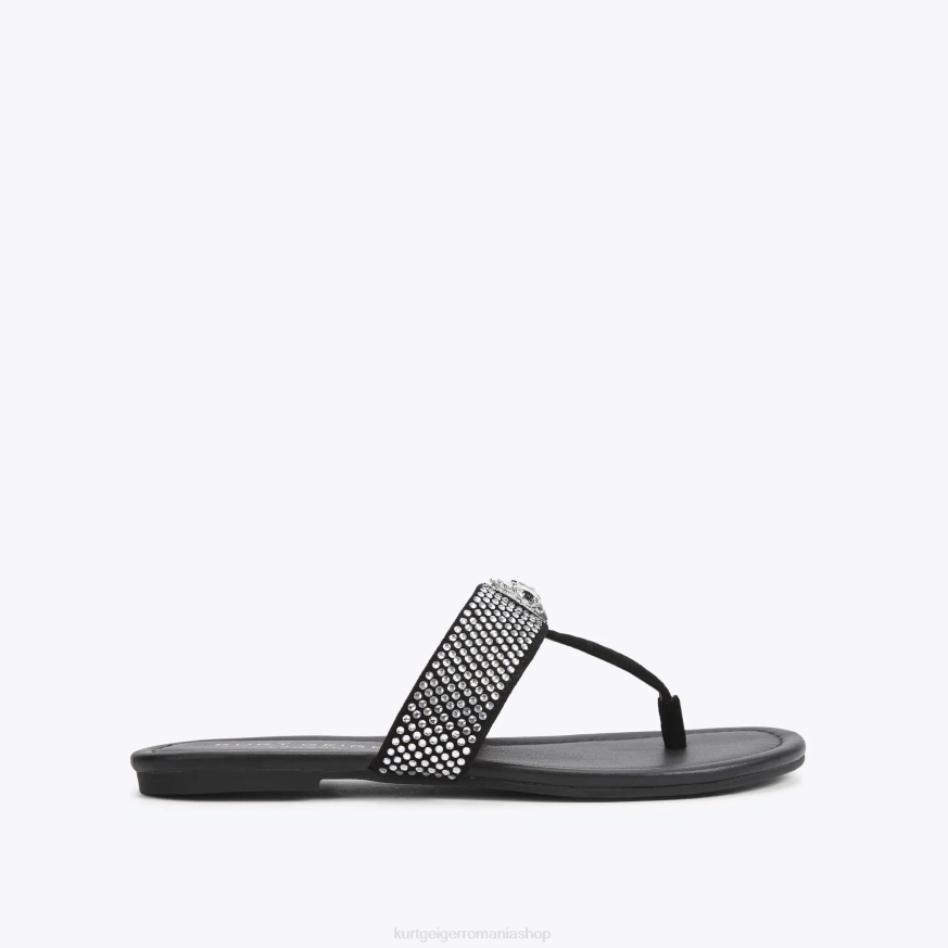femei negru Kurt Geiger sandale london kensington t-bar N02B447 | încălțăminte