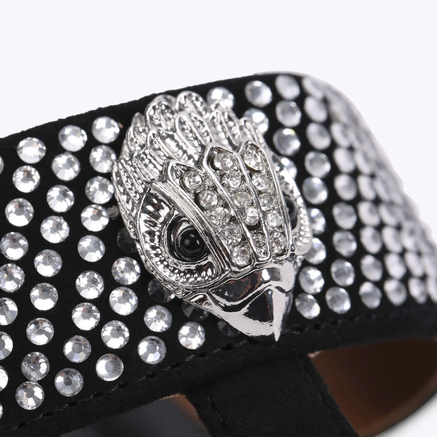 femei negru Kurt Geiger sandale london kensington t-bar N02B447 | încălțăminte