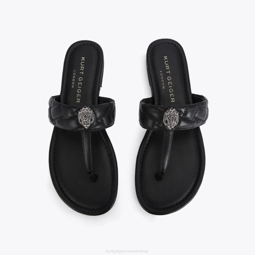 femei negru Kurt Geiger sandale london kensington t-bar N02B451 | încălțăminte