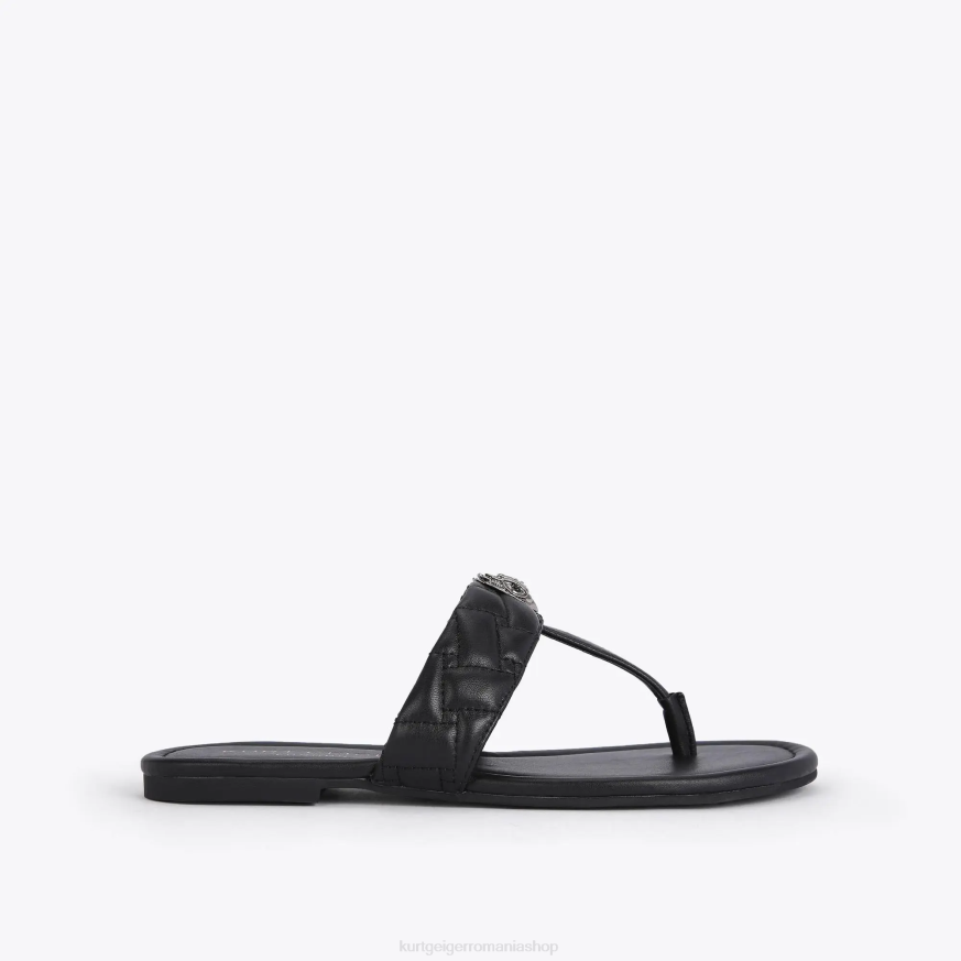 femei negru Kurt Geiger sandale london kensington t-bar N02B451 | încălțăminte