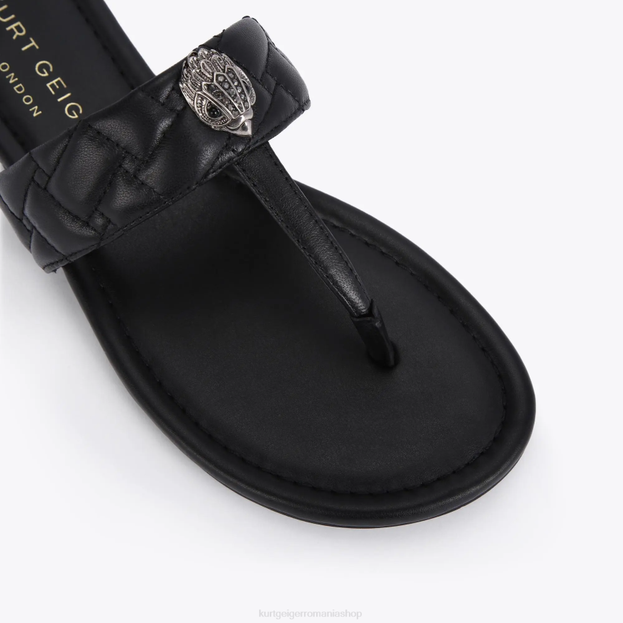 femei negru Kurt Geiger sandale london kensington t-bar N02B451 | încălțăminte
