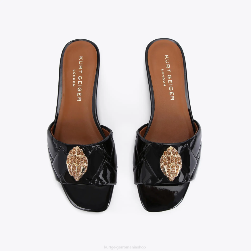femei negru Kurt Geiger sandale plate london kensington N02B352 | încălțăminte