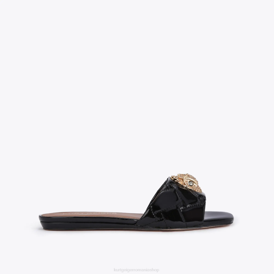 femei negru Kurt Geiger sandale plate london kensington N02B352 | încălțăminte