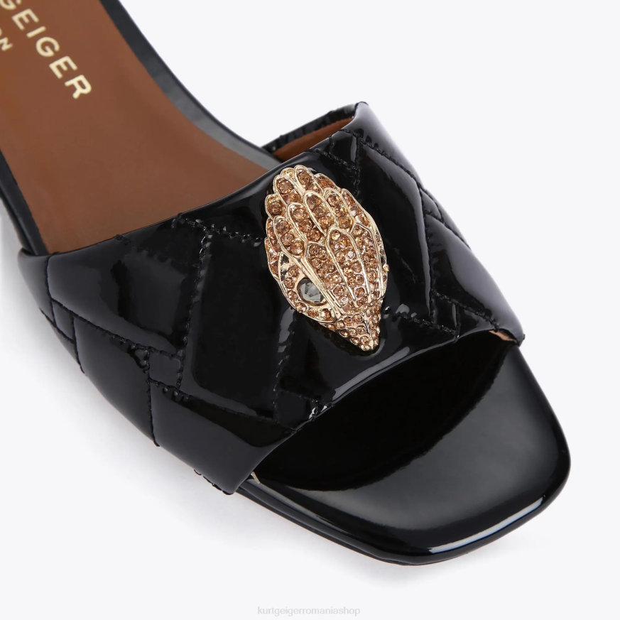 femei negru Kurt Geiger sandale plate london kensington N02B352 | încălțăminte