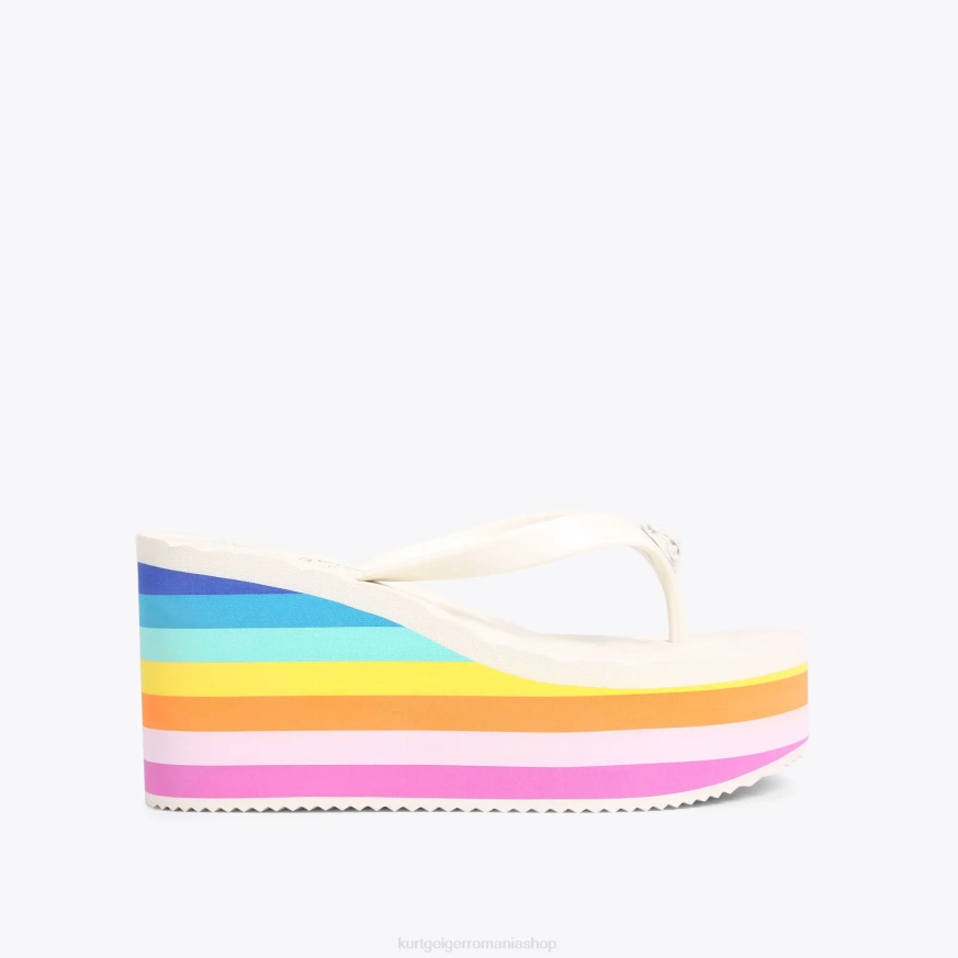femei pieptene alb Kurt Geiger londra kensington flipflop wedge N02B229 | încălțăminte