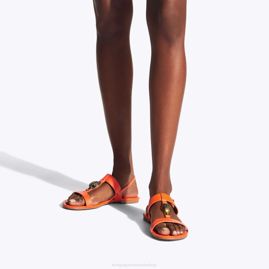 femei portocale Kurt Geiger sandale plate london hampton N02B285 | încălțăminte
