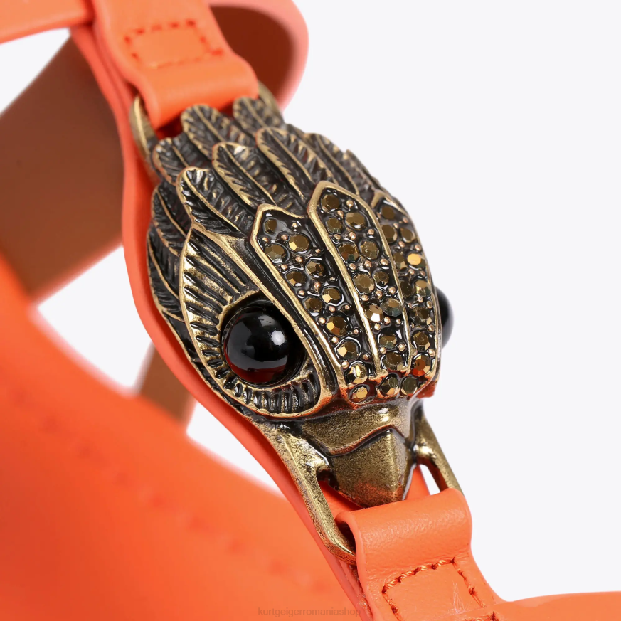 femei portocale Kurt Geiger sandale plate london hampton N02B285 | încălțăminte