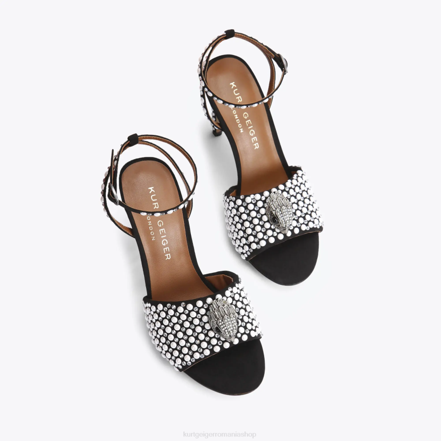 femei alb negru Kurt Geiger sandale london kensington N02B420 | încălțăminte