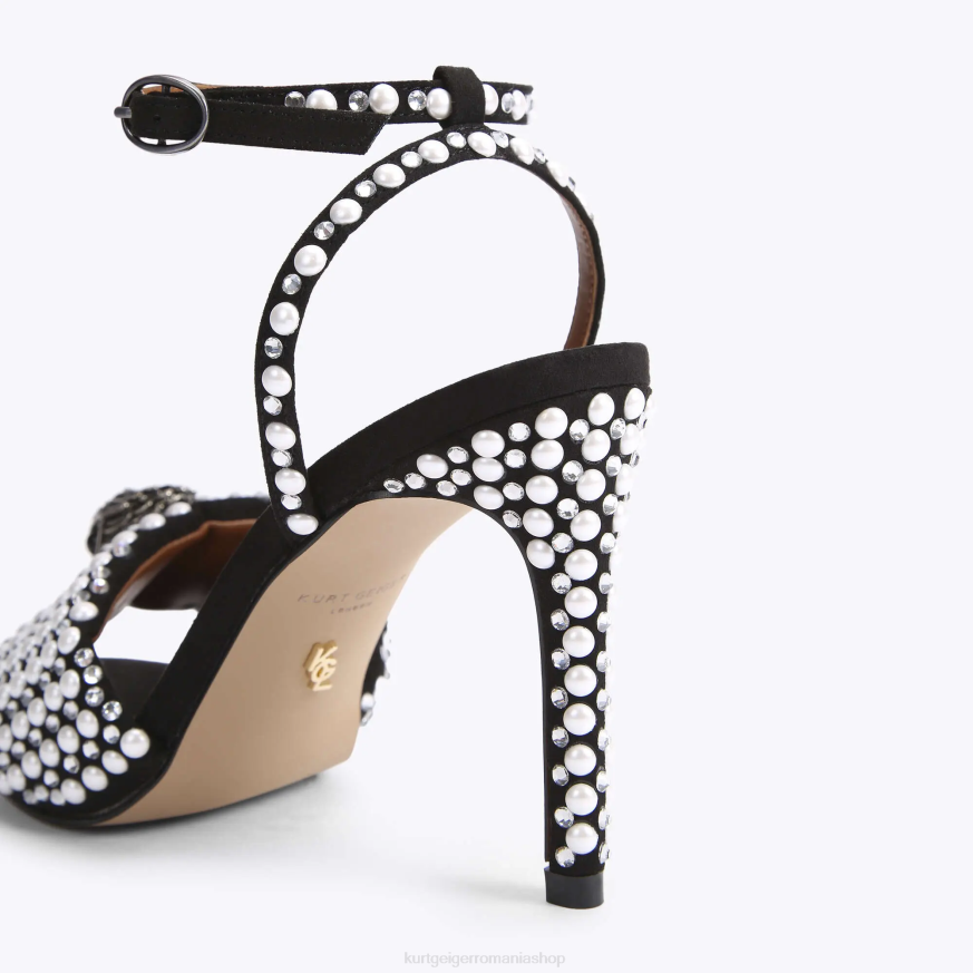 femei alb negru Kurt Geiger sandale london kensington N02B420 | încălțăminte