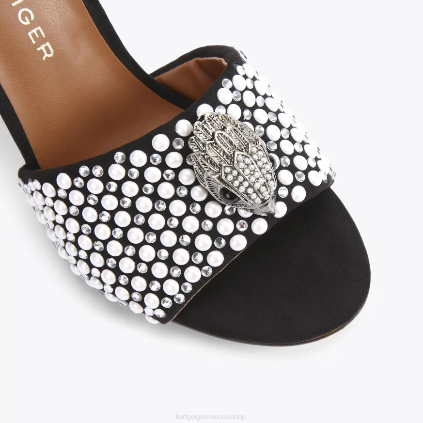 femei alb negru Kurt Geiger sandale london kensington N02B420 | încălțăminte