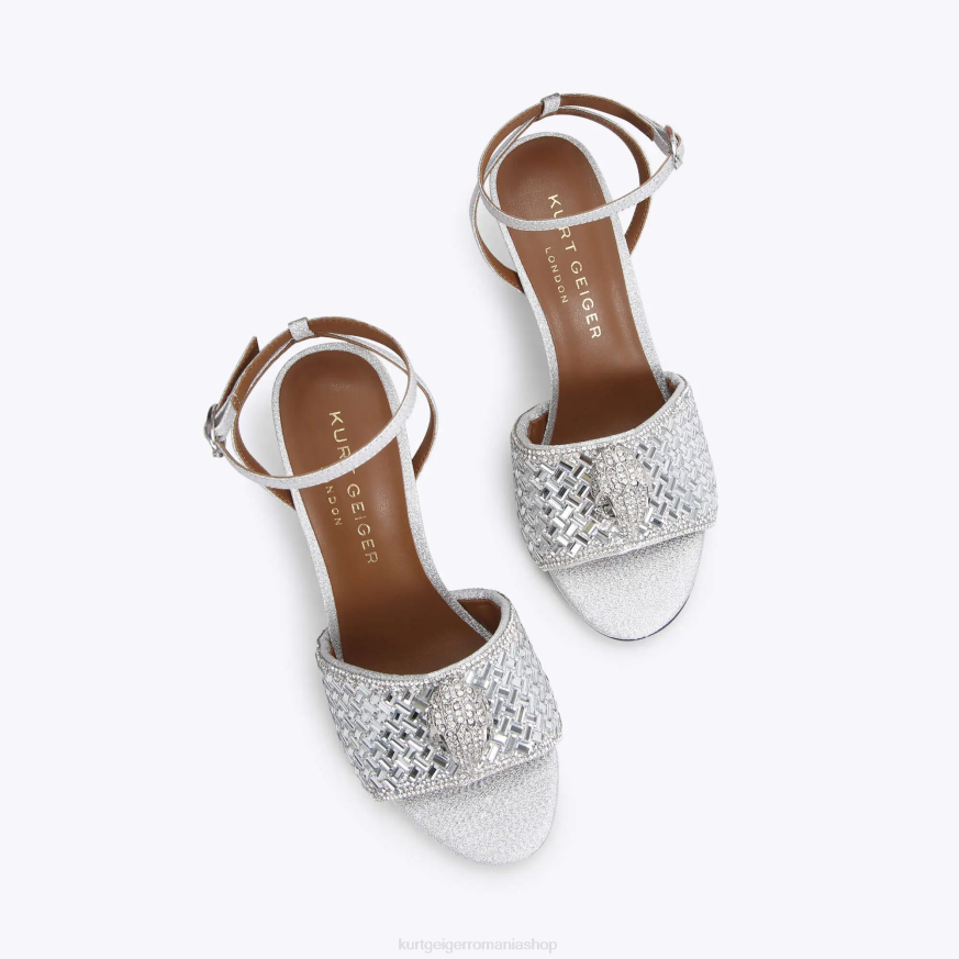 femei combinație de argint Kurt Geiger sandale london kensington N02B412 | încălțăminte