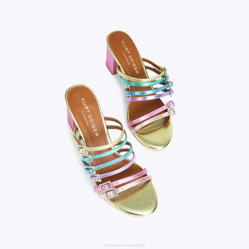femei combinație de metal Kurt Geiger london pierra block mule N02B192 | încălțăminte