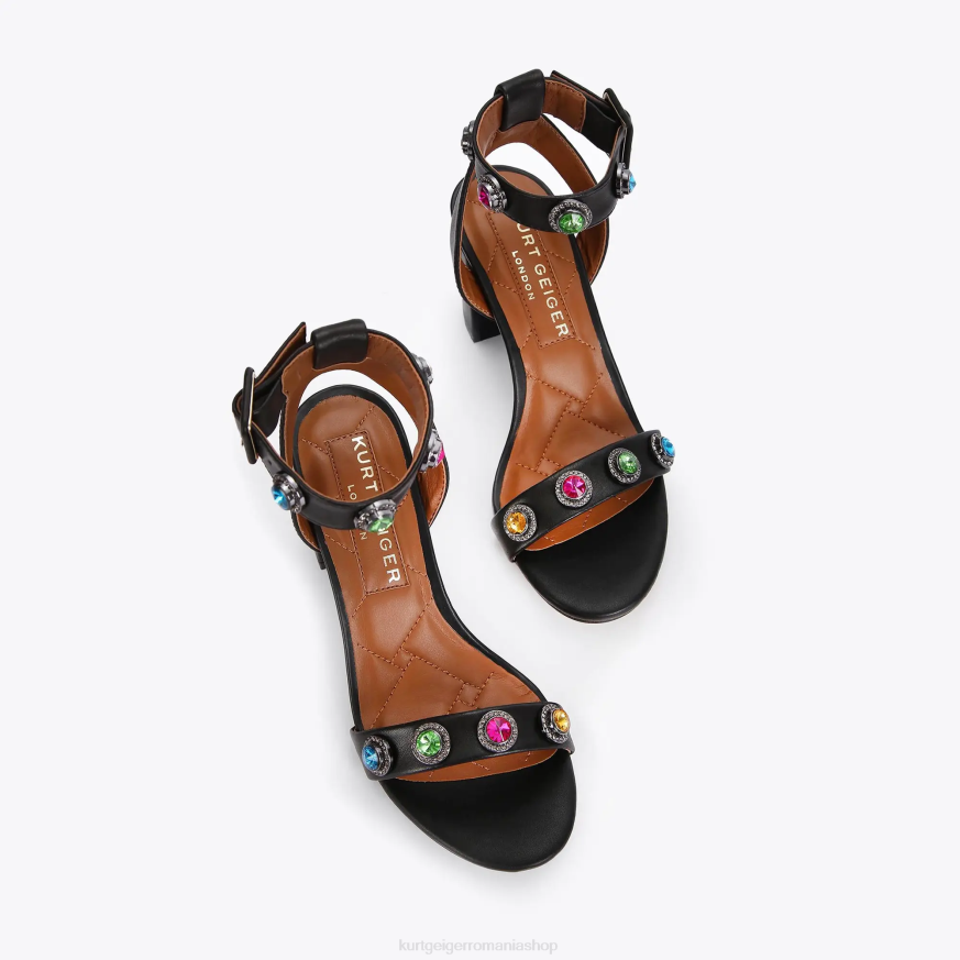 femei combinație de negru Kurt Geiger sandale london octavia block N02B381 | încălțăminte