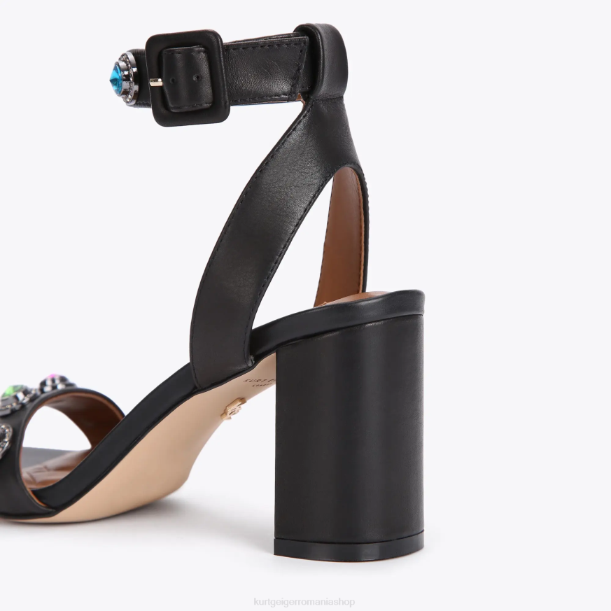 femei combinație de negru Kurt Geiger sandale london octavia block N02B381 | încălțăminte