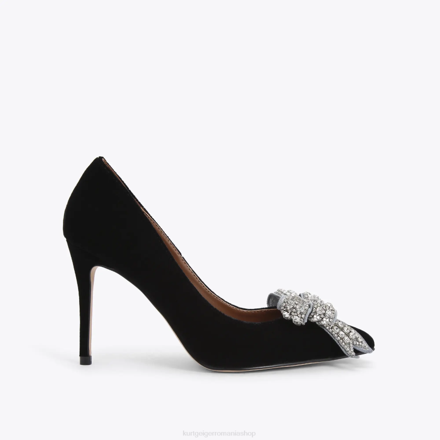 femei negru Kurt Geiger london belgravia bow N02B344 | încălțăminte