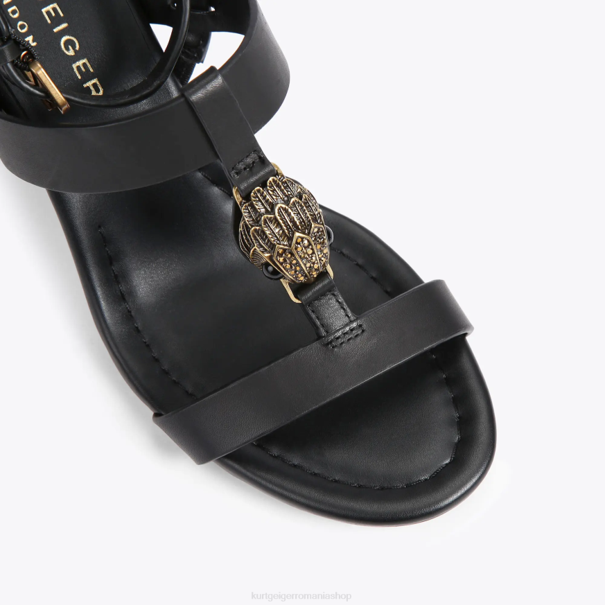 femei negru Kurt Geiger london hampton t- bar block N02B338 | încălțăminte