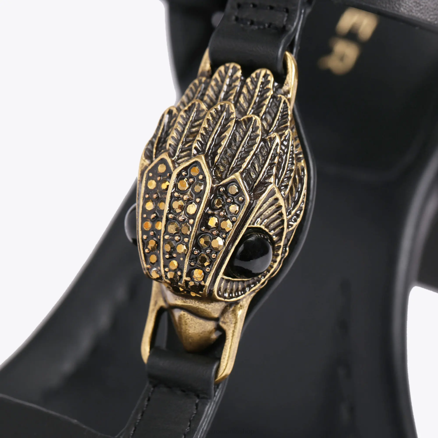 femei negru Kurt Geiger london hampton t- bar block N02B338 | încălțăminte