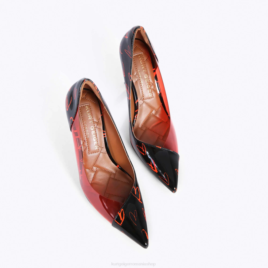 femei negru roșu Kurt Geiger vinil belgravia london N02B664 | încălțăminte