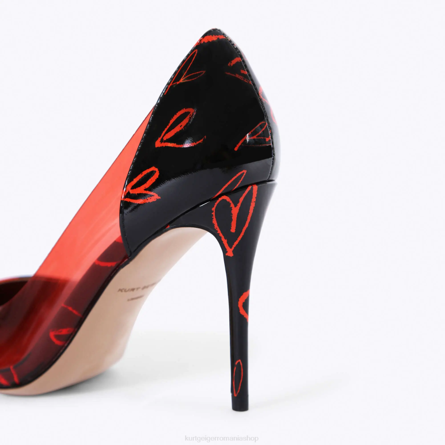 femei negru roșu Kurt Geiger vinil belgravia london N02B664 | încălțăminte