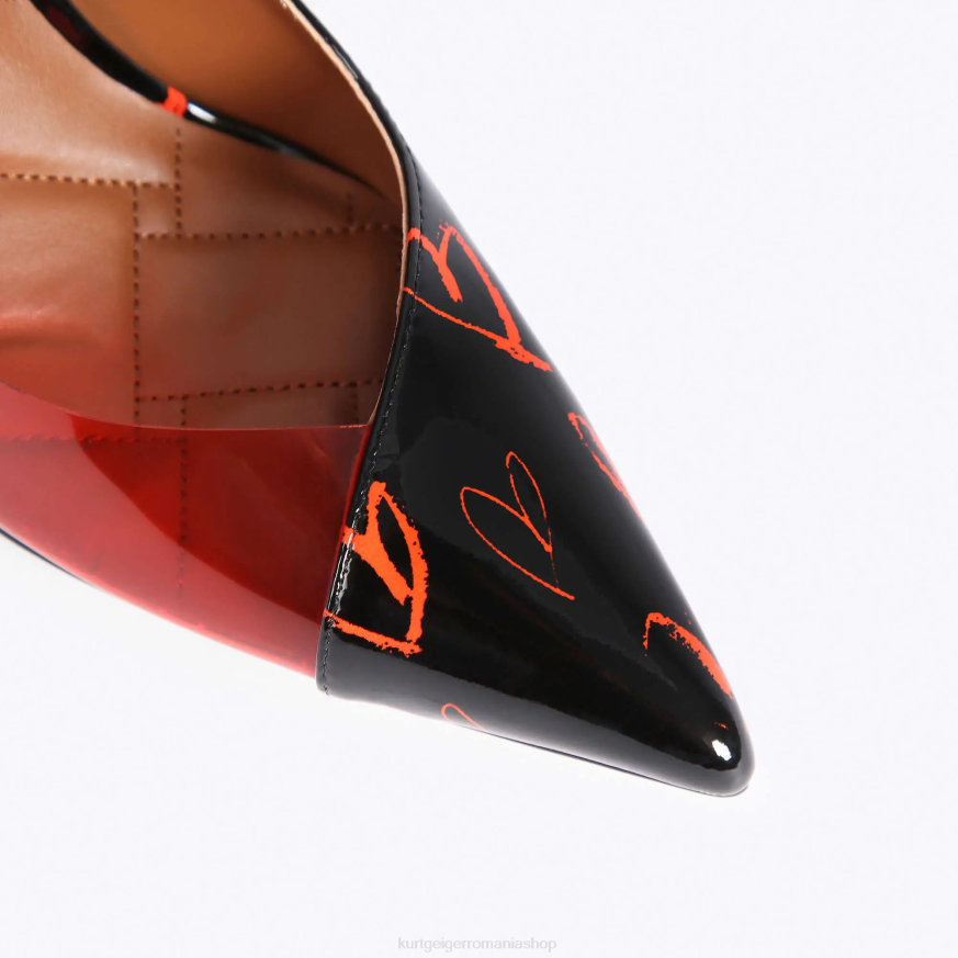 femei negru roșu Kurt Geiger vinil belgravia london N02B664 | încălțăminte