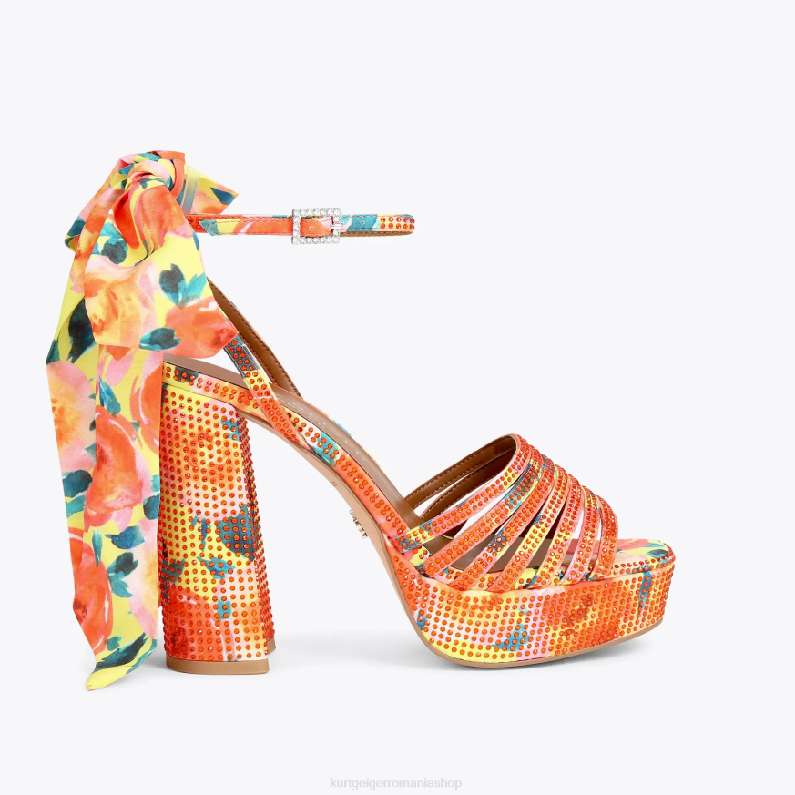 femei portocale Kurt Geiger platformă london pierra cravată la gleznă N02B288 | încălțăminte