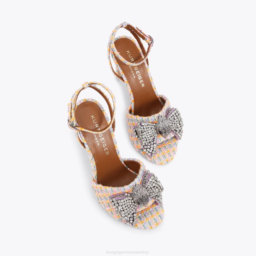 femei portocale Kurt Geiger sandale london kensington cu arc N02B289 | încălțăminte