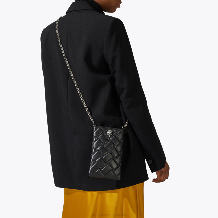 femei negru Kurt Geiger husa telefon Kensington de londra N02B77 | saci