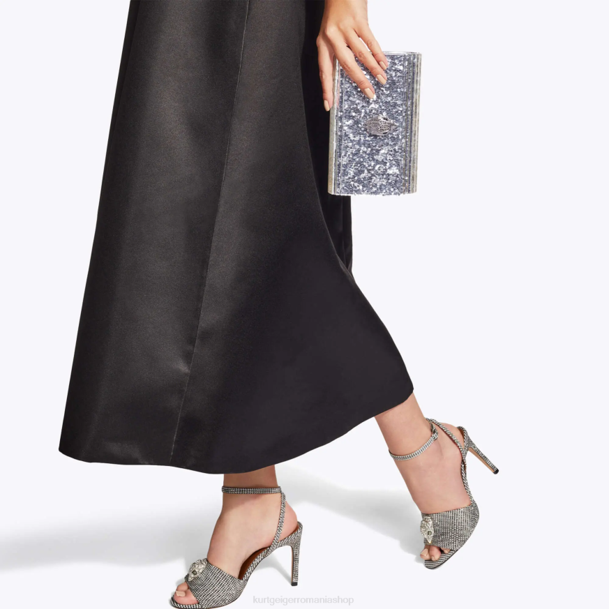 femei argint Kurt Geiger london party eagle clutch drench N02B264 | saci